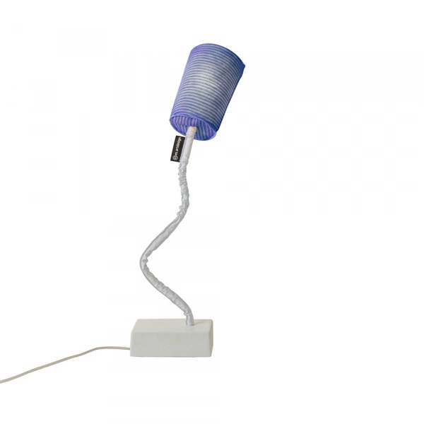 Lampada Da Tavolo Paint T Stripe In-Es Artdesign Collezione Trame Colore Blu Dimensione 17,5 Cm Diam. Ø 12 Cm
